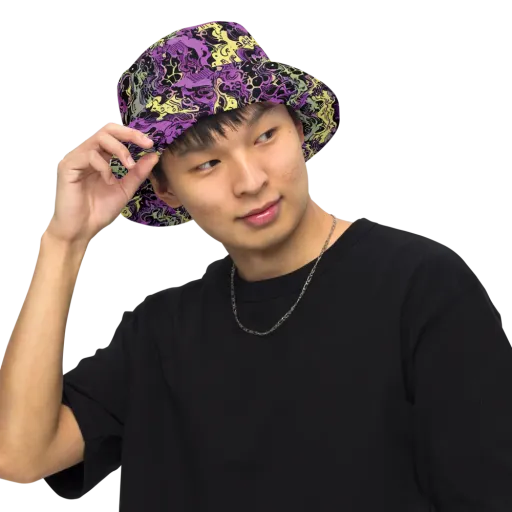 Violet Fossil on a Reversible Bucket Hat