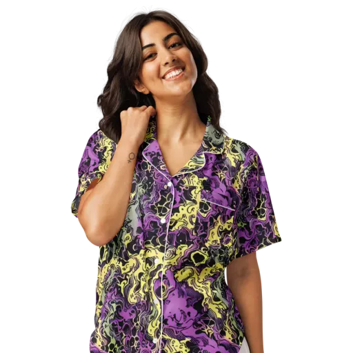 Violet Fossil on a Women's Short Sleeve Pajama Top