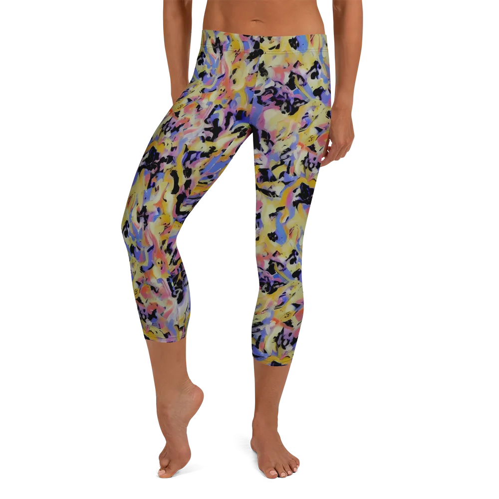 Electric Impression on Capri Leggings — Front