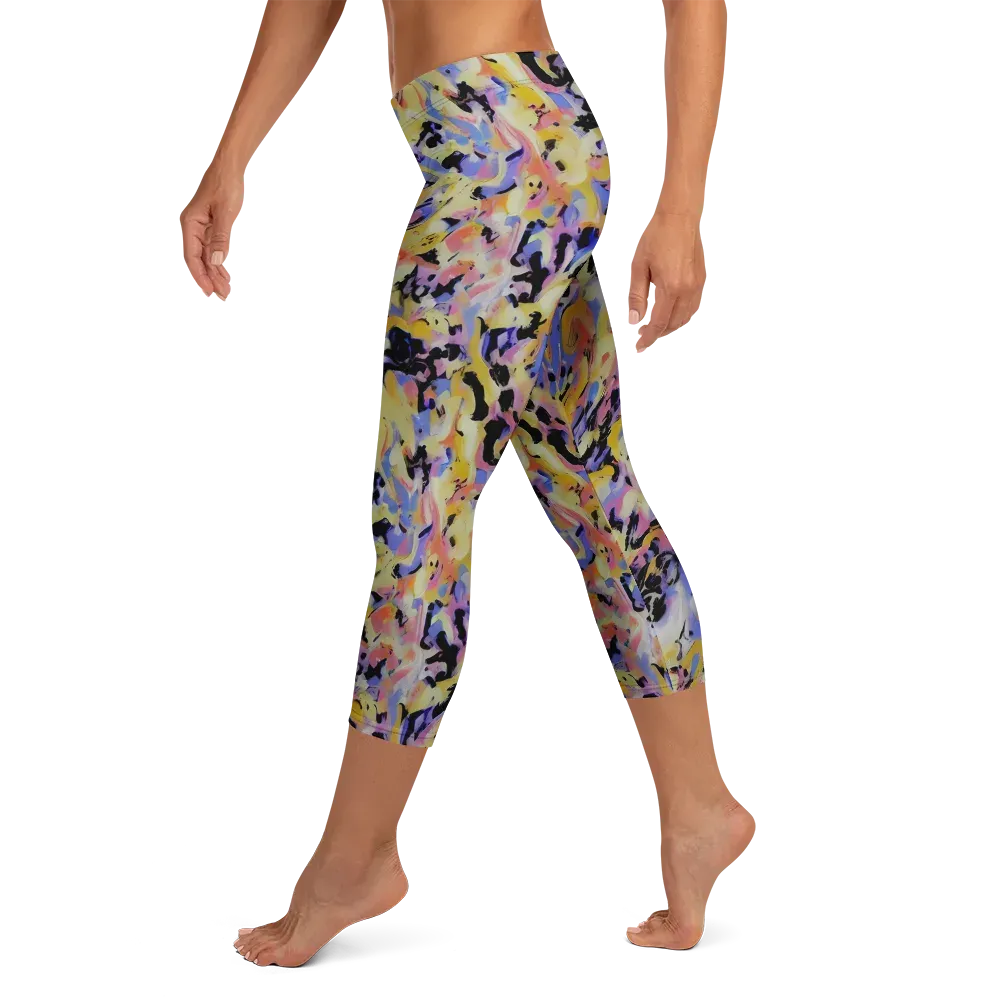 Electric Impression on Capri Leggings — Left