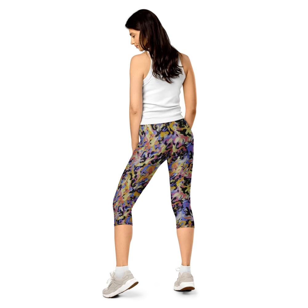 Electric Impression on Capri Leggings — Back