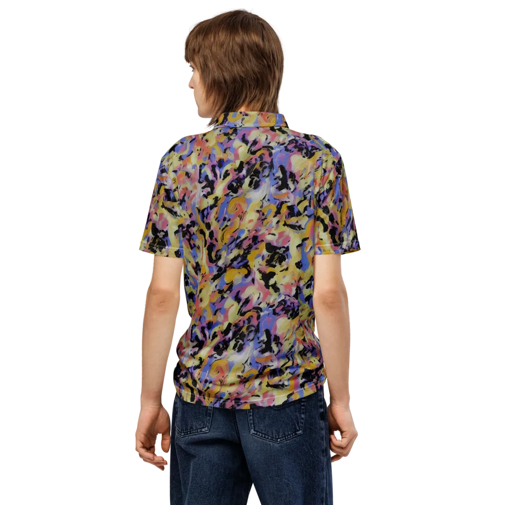 Electric Impression on Men's Slim Fit Polo Shirt — Back