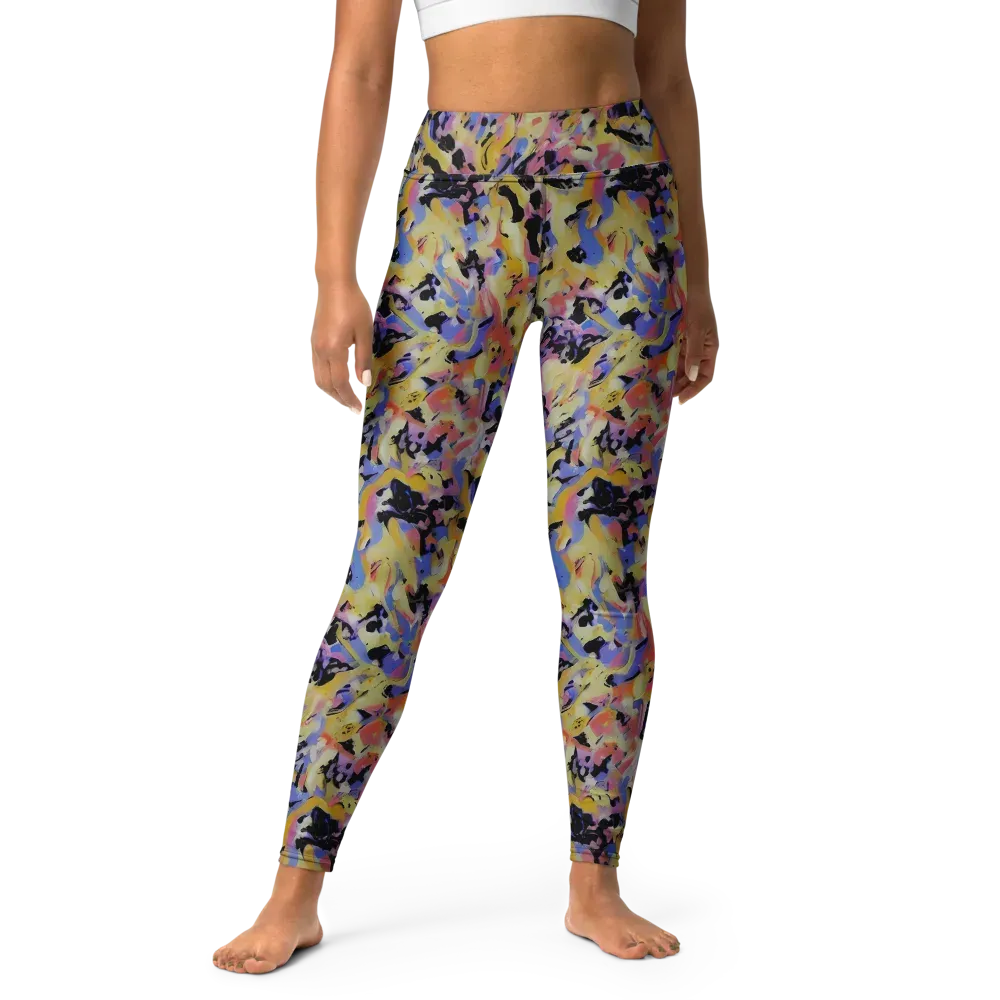 Electric Impression on Yoga Leggings — Front