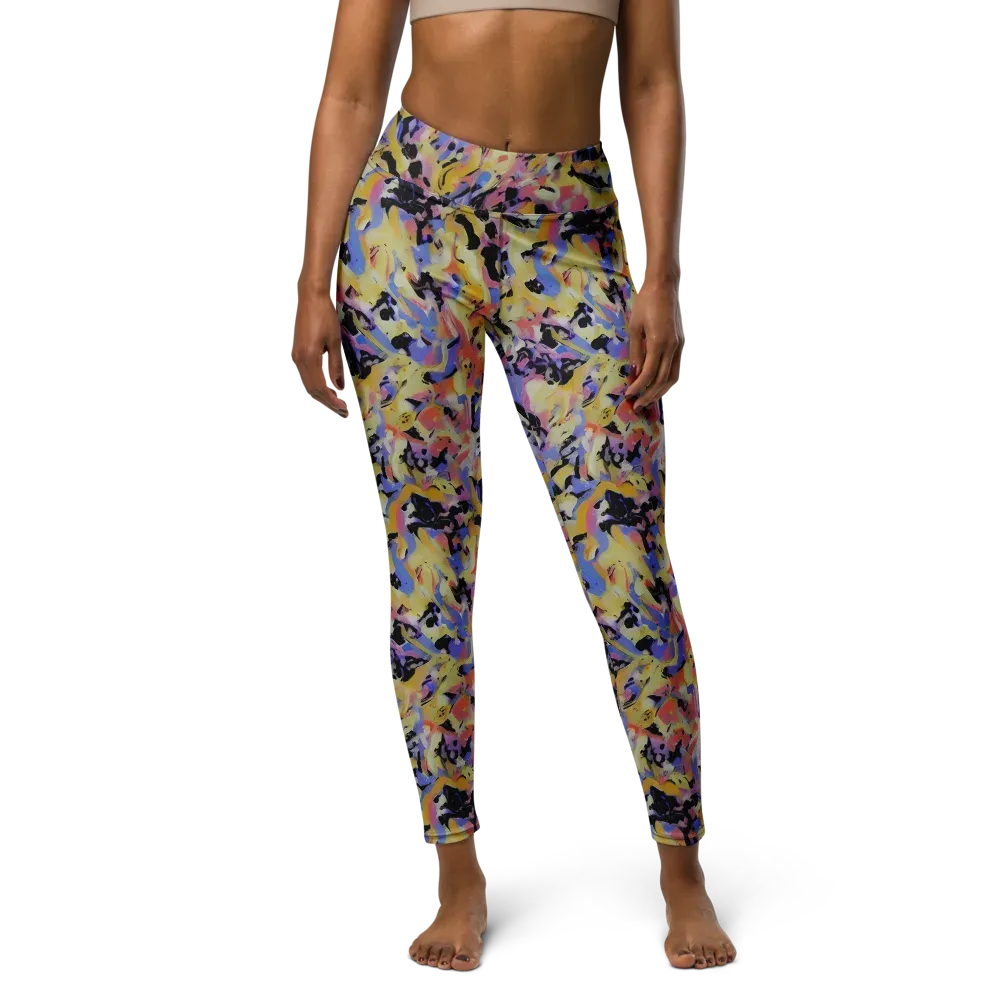 Electric Impression on Yoga Leggings — Front