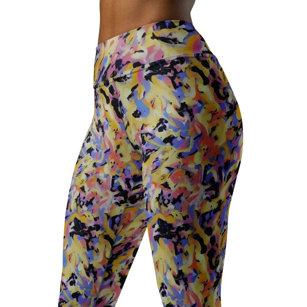 Electric Impression on Yoga Leggings — Left Front