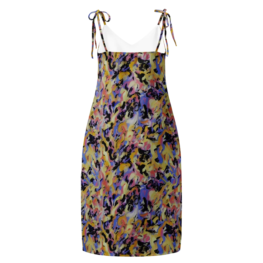 Electric Impression on Slip Dress — Back