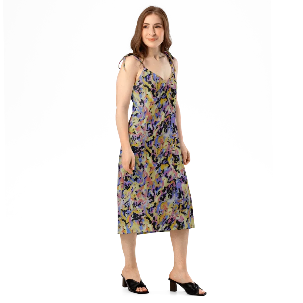Electric Impression on Slip Dress — Right Front