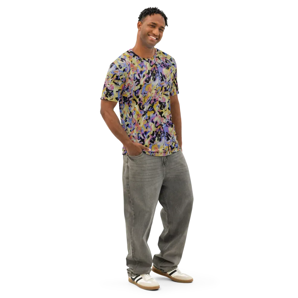 Electric Impression on Men's Cotton Crew Neck T-Shirt — Right Front