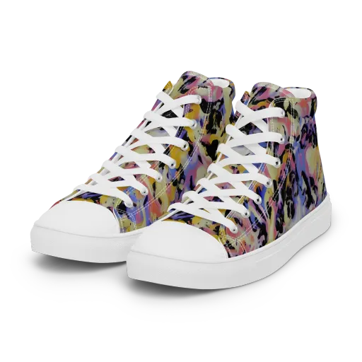 Electric Impression on a Women's High Top Canvas Shoes