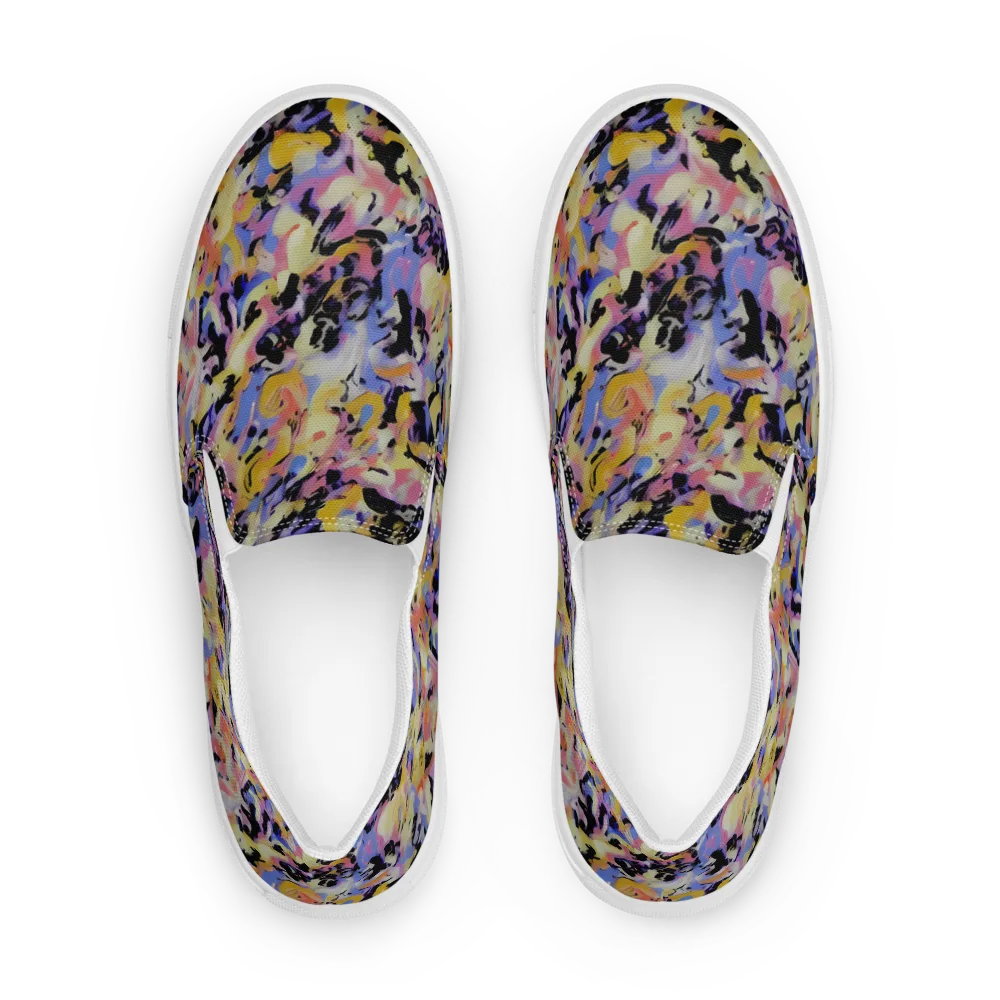 Electric Impression on Men's Slip-On Canvas Shoes — Front