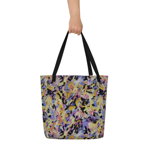 Electric Impression on a Large Tote Bag W/ Pocket