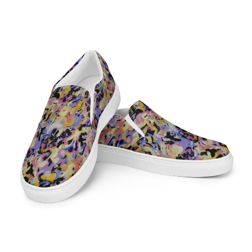 Electric Impression on a Women's Slip-On Canvas Shoes