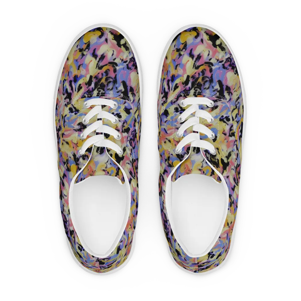 Electric Impression on Men's Lace-Up Canvas Shoes — Front