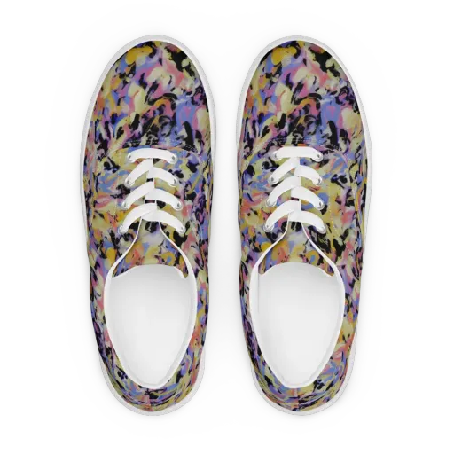 Electric Impression on a Men's Lace-Up Canvas Shoes