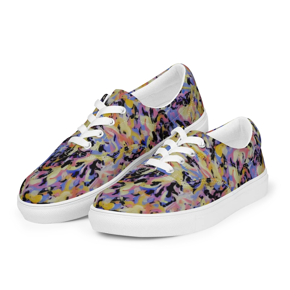 Electric Impression on Men's Lace-Up Canvas Shoes — Left Front