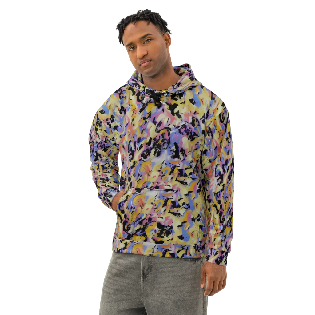 Electric Impression on Cotton Hoodie — Left Front