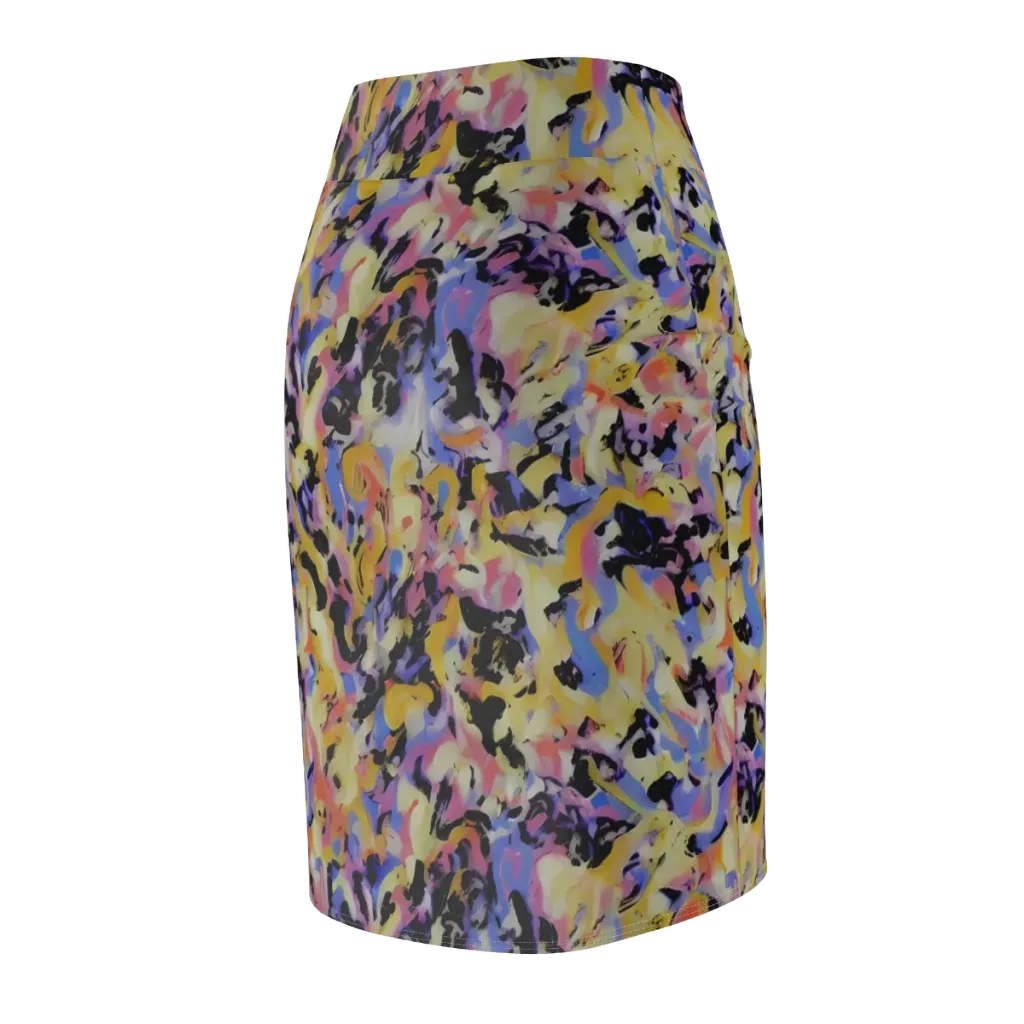 Electric Impression on Pencil Skirt — Back Side
