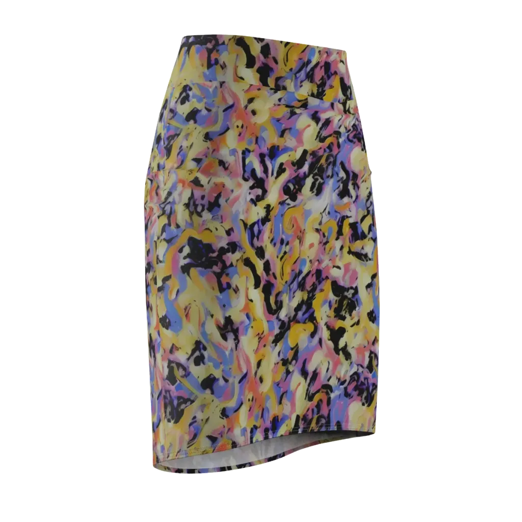Electric Impression on Pencil Skirt — Front Side