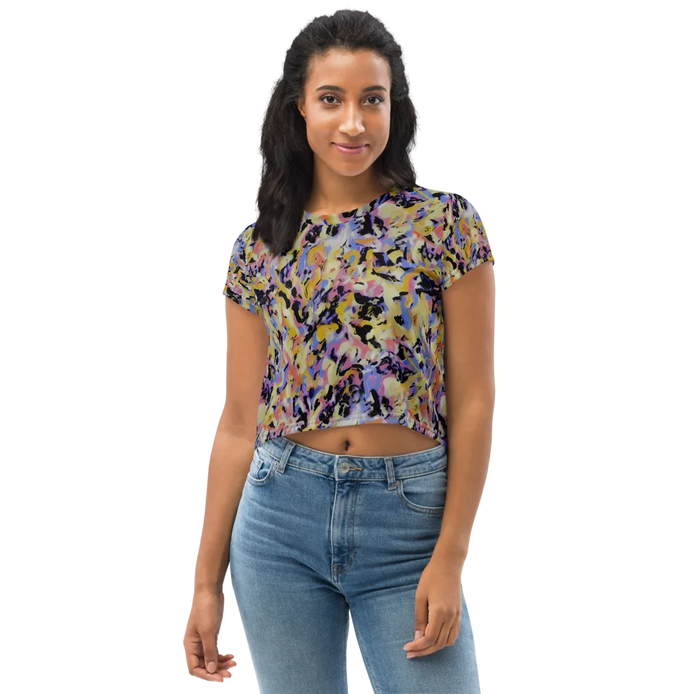 Electric Impression on Crop Tee — Front