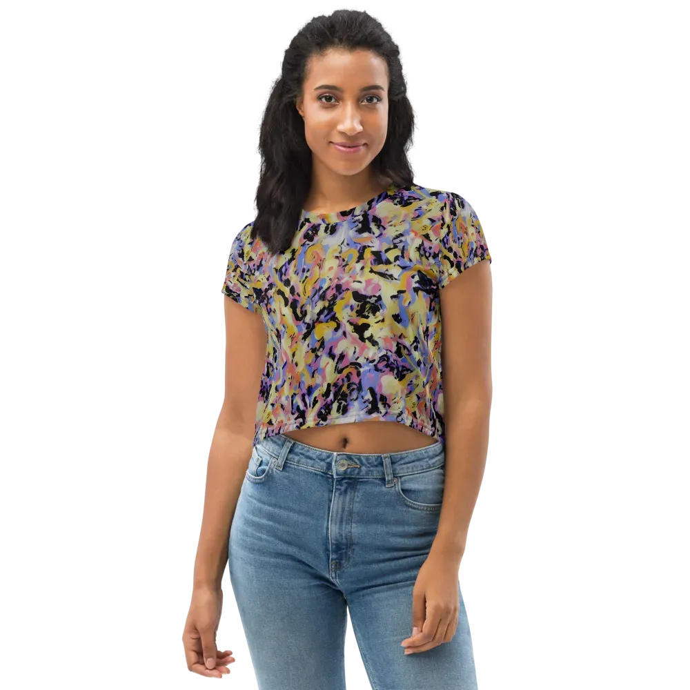 Electric Impression on Crop Tee — Front