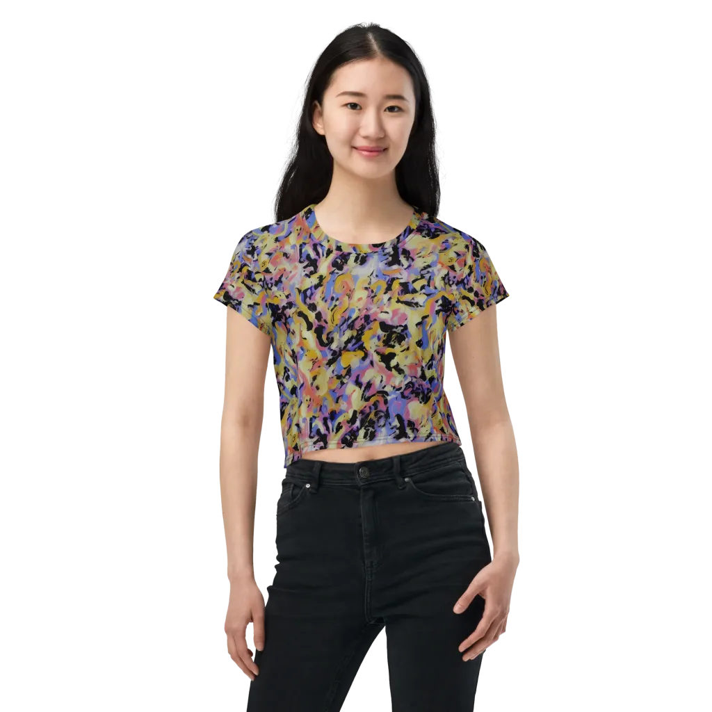 Electric Impression on Crop Tee — Front