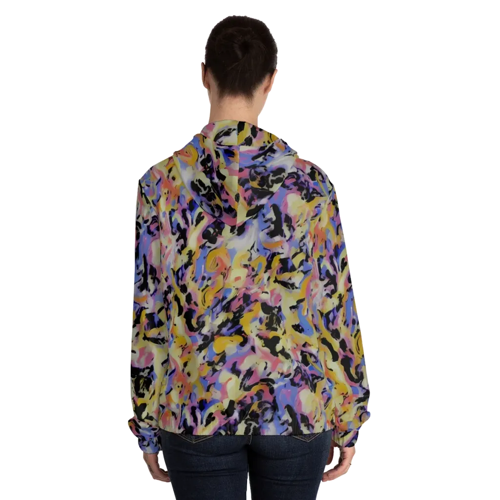 Electric Impression on Women's Full-Zip Hoodie — Back On Person