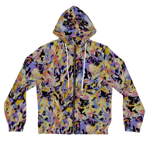 Electric Impression on a Women's Full-Zip Hoodie