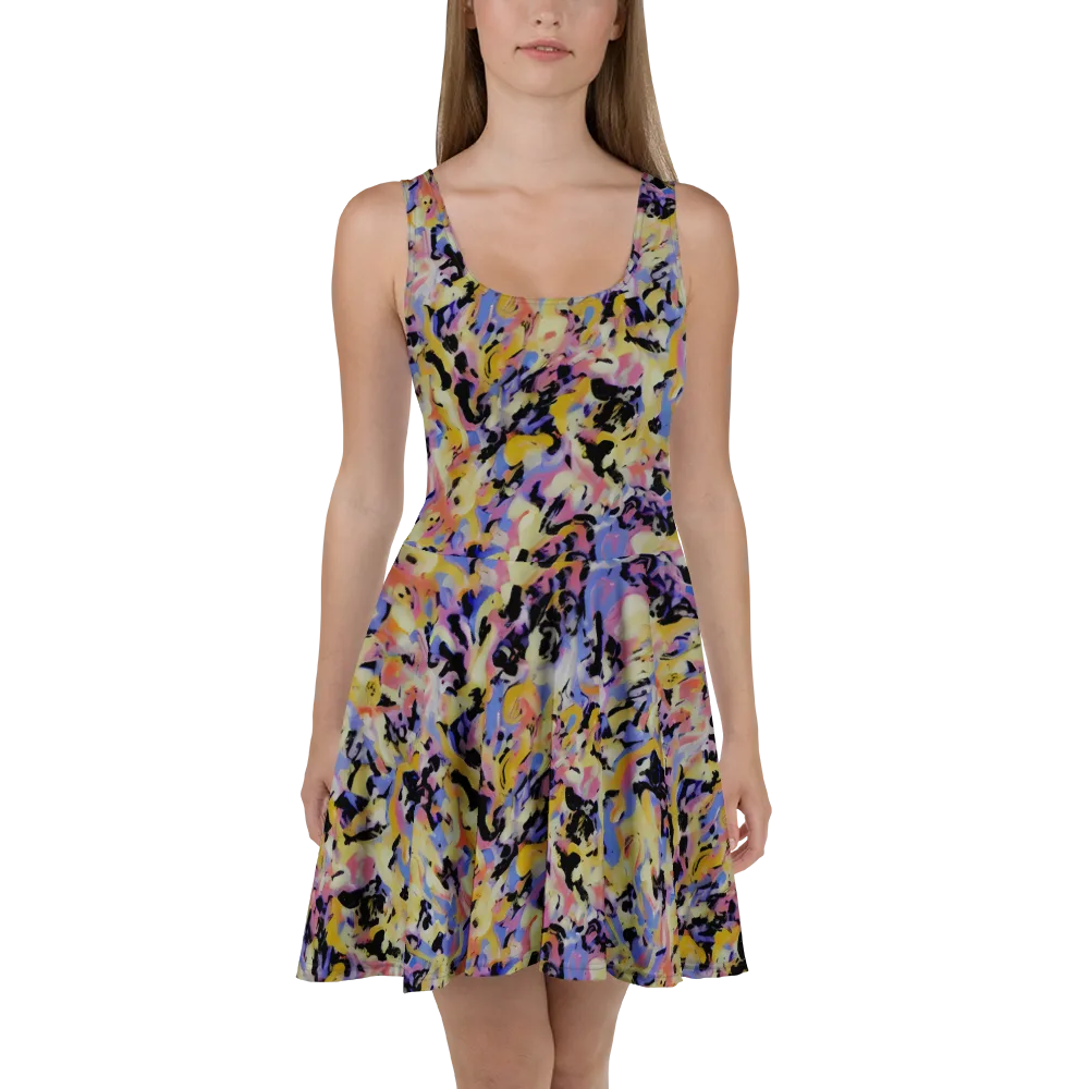 Electric Impression on Skater Dress — Front