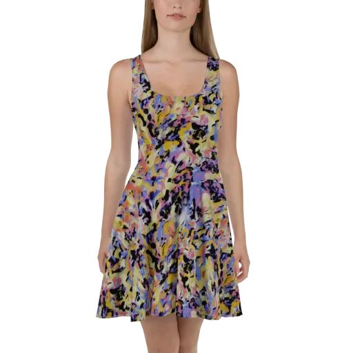 Electric Impression on a Skater Dress