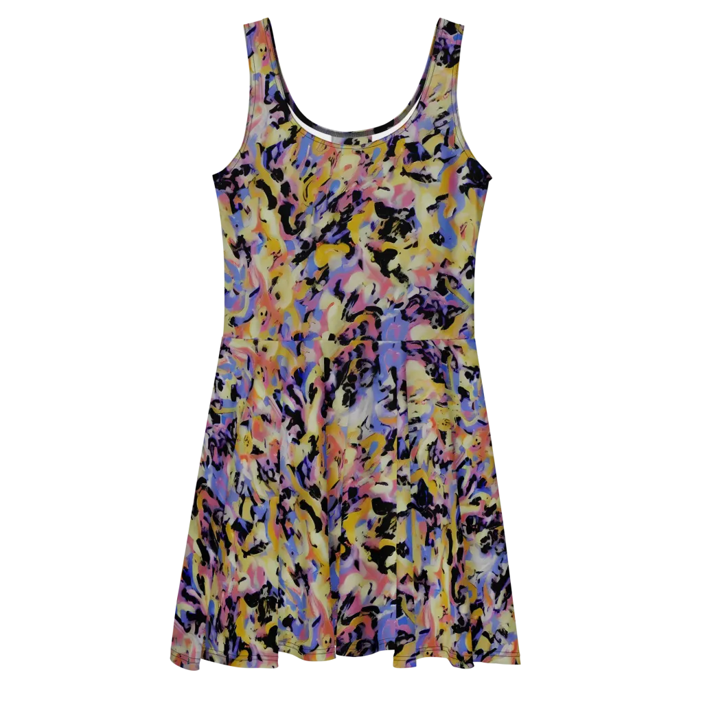 Electric Impression on Skater Dress — Front
