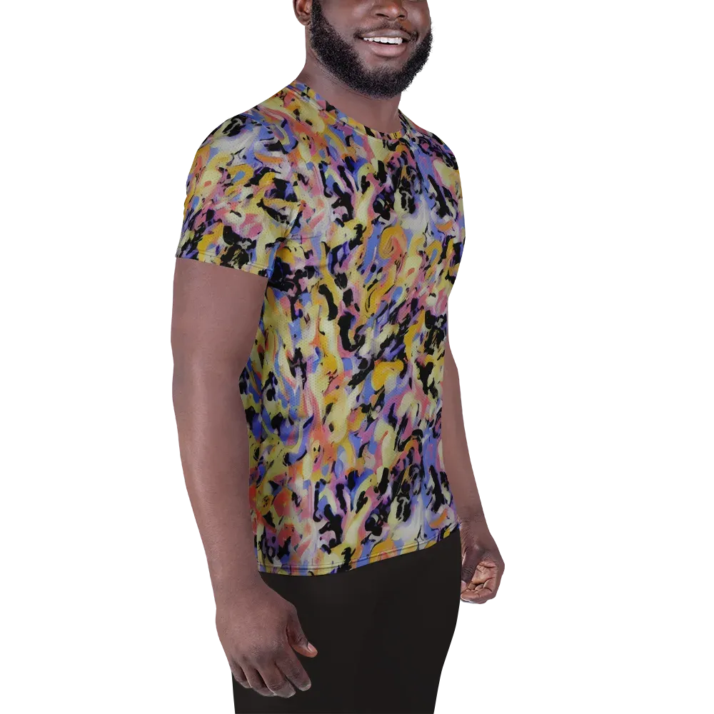 Electric Impression on Men's Athletic T-Shirt — Right