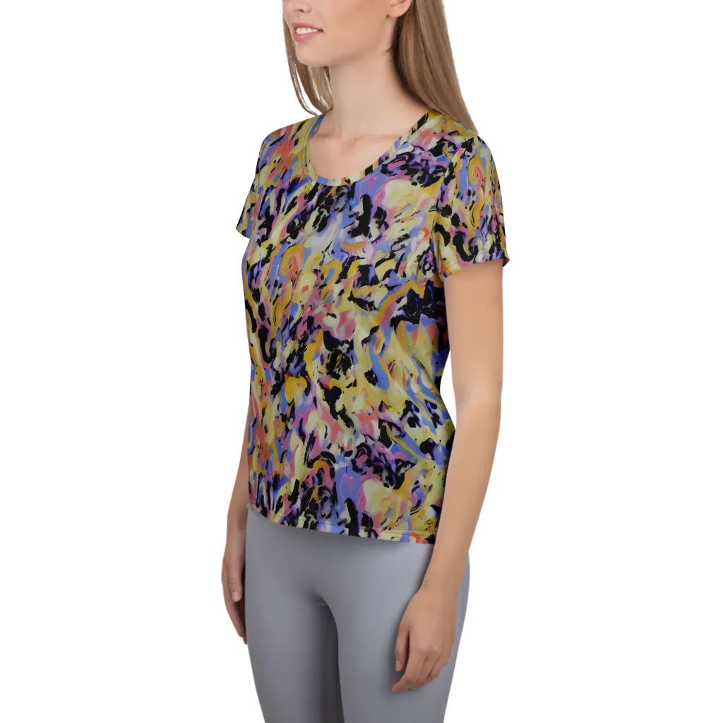 Electric Impression on Women's Athletic T-Shirt — Left