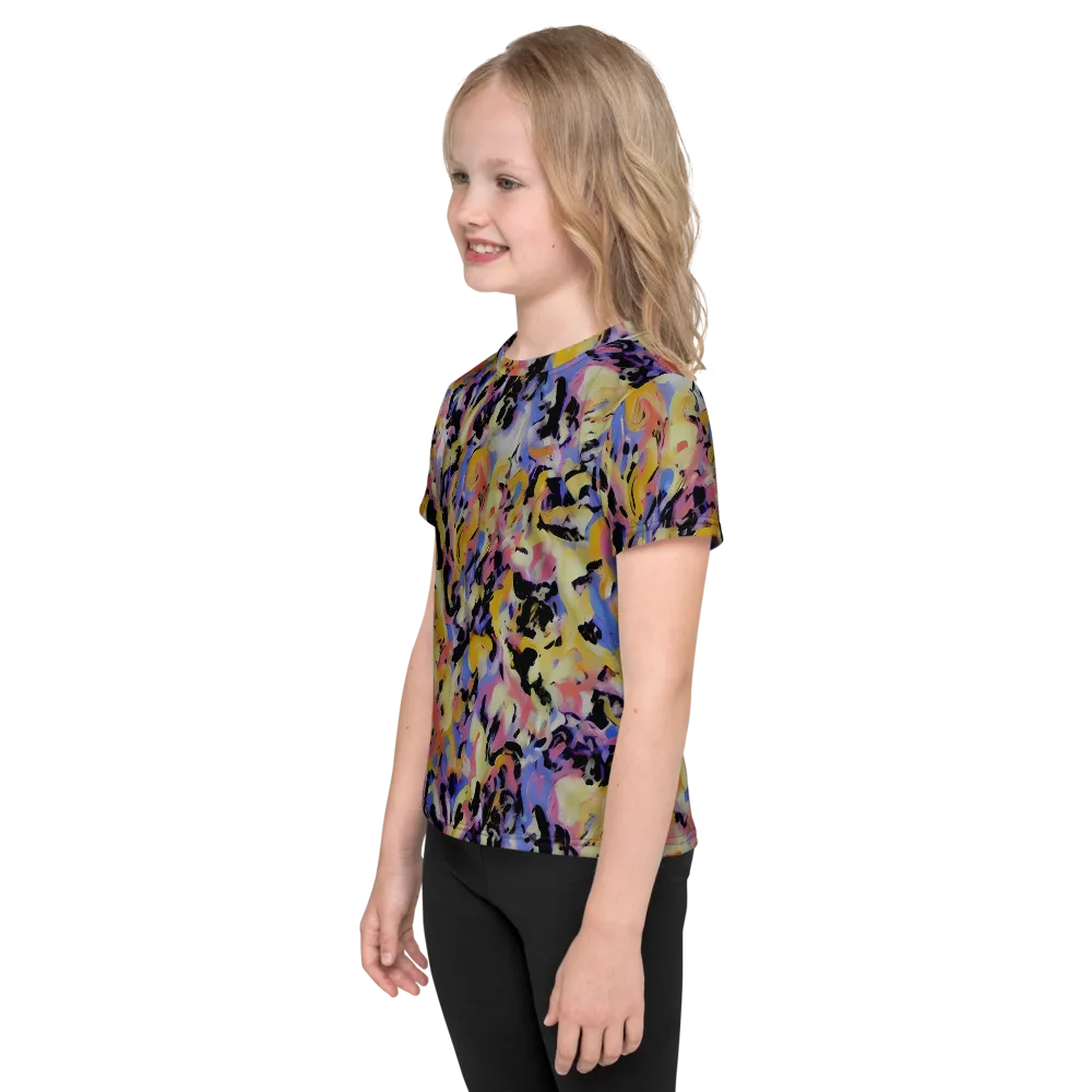 Electric Impression on Kids Crew Neck T-Shirt — Left