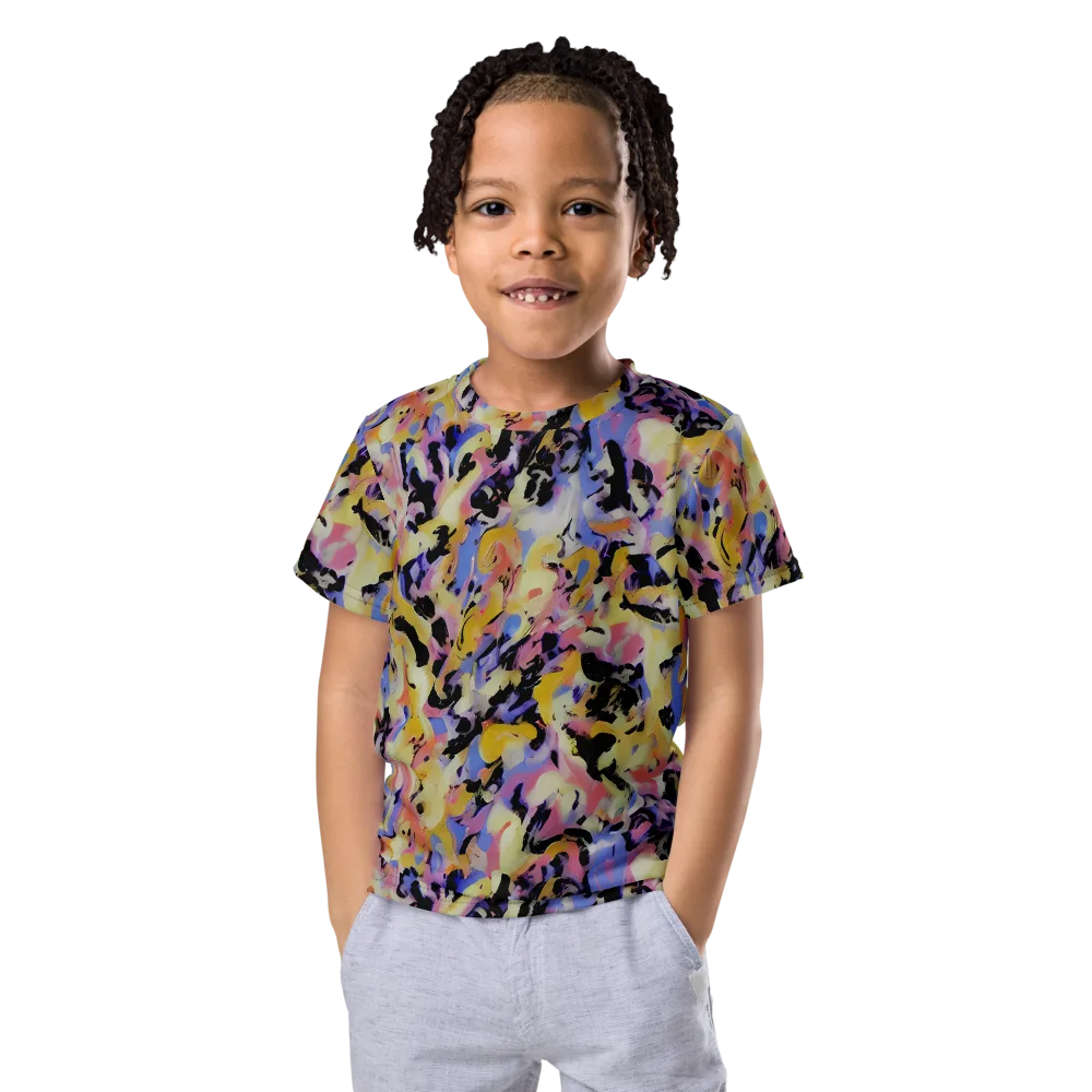 Electric Impression on Kids Crew Neck T-Shirt — Front