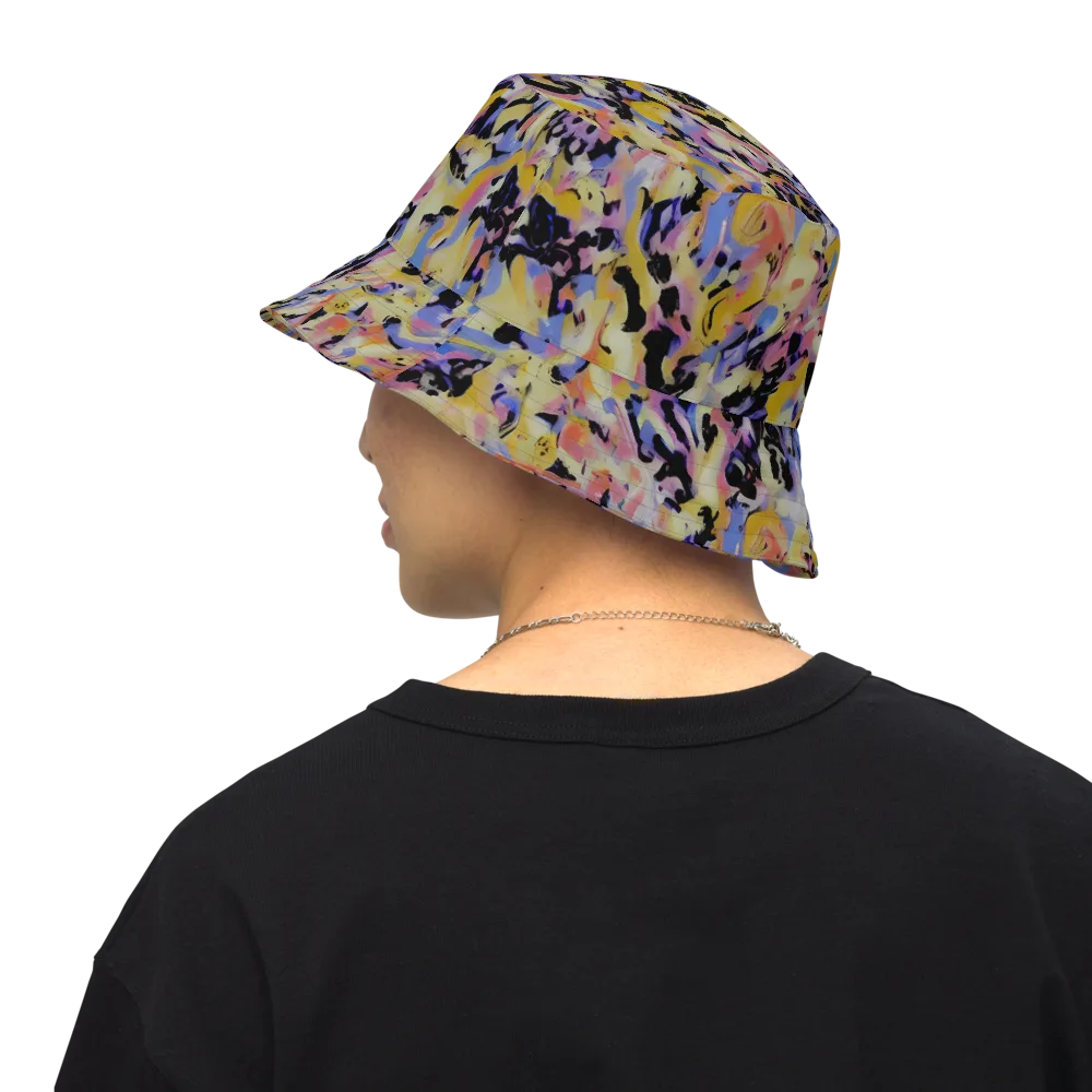 Electric Impression on Reversible Bucket Hat — Back Inside