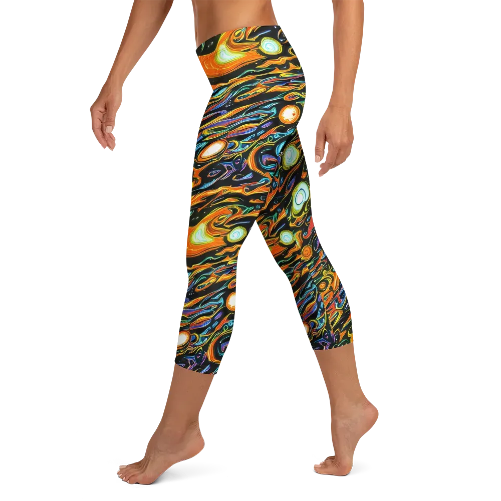 Solar Rush on Capri Leggings — Left