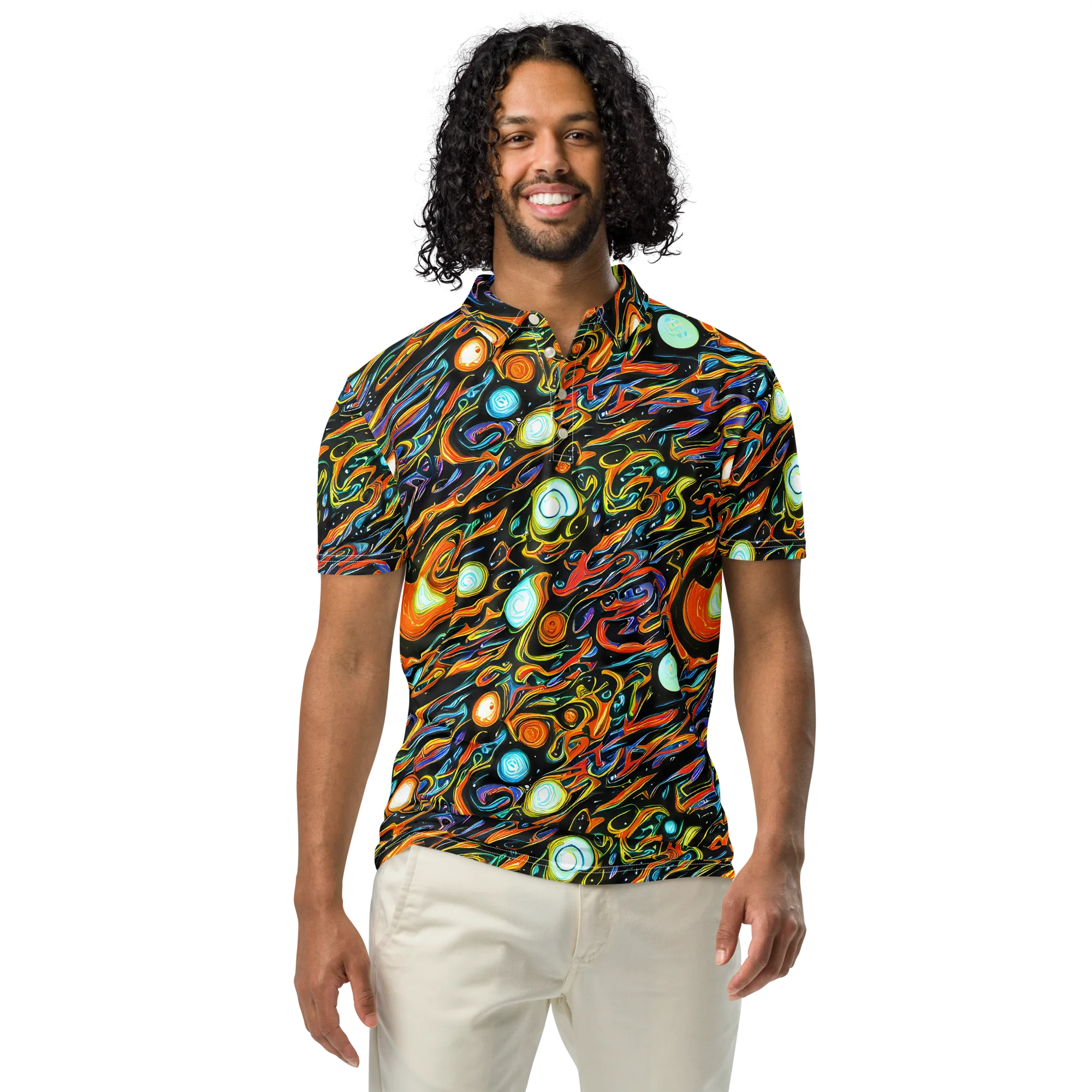 Solar Rush on Men's Slim Fit Polo Shirt — Front