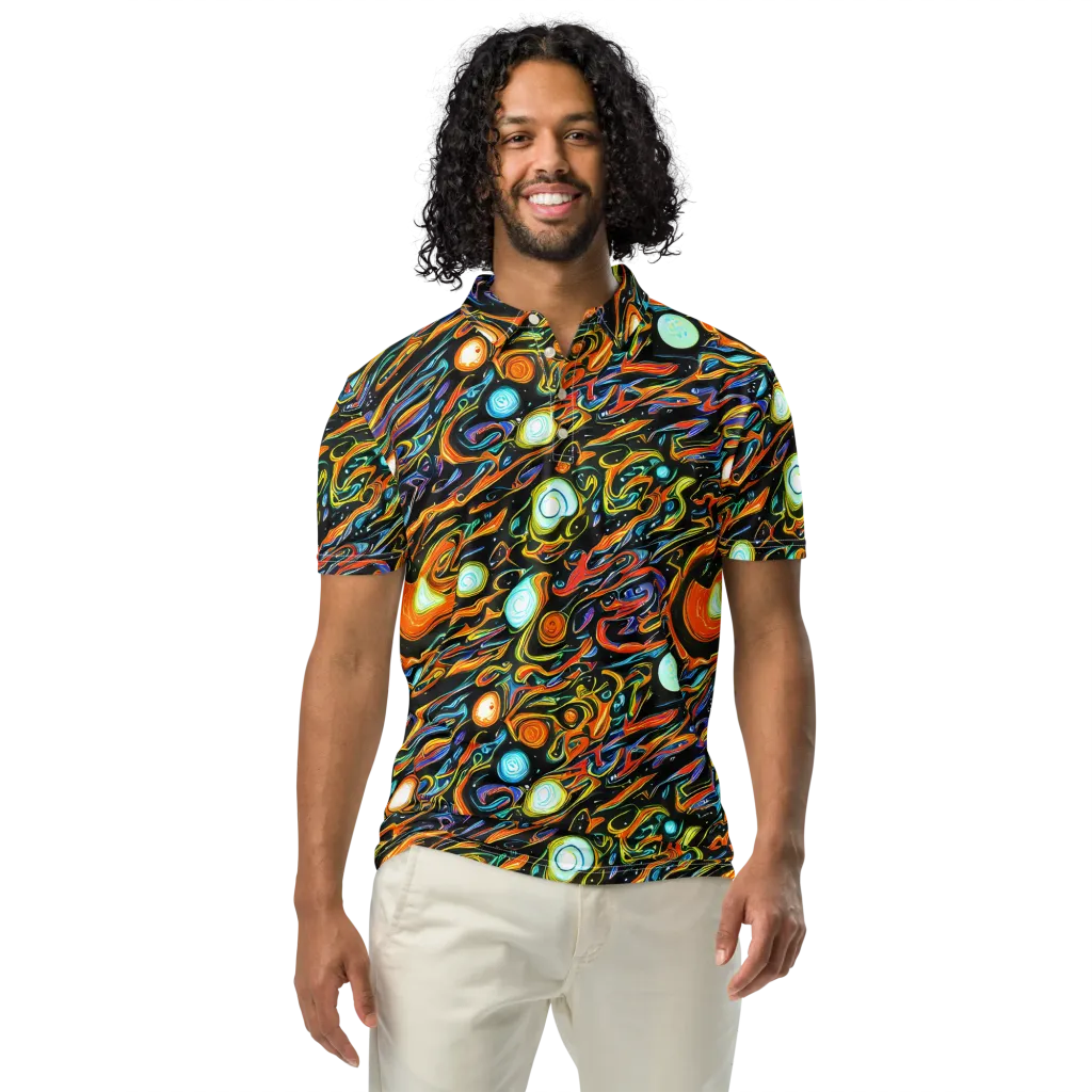 Solar Rush on Men's Slim Fit Polo Shirt — Front