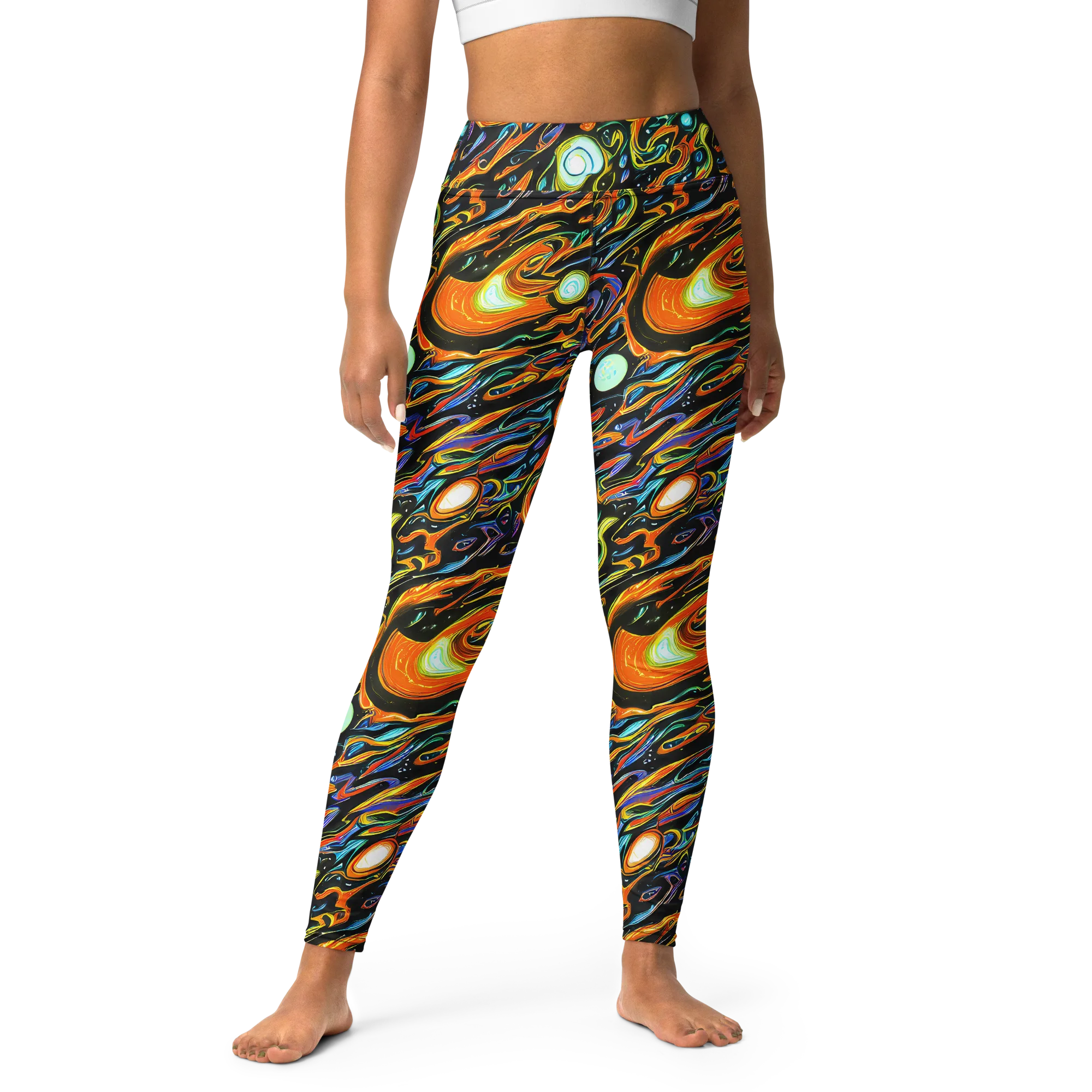 Solar Rush on Yoga Leggings — Front