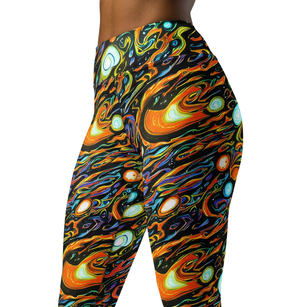 Solar Rush on Yoga Leggings — Left Front