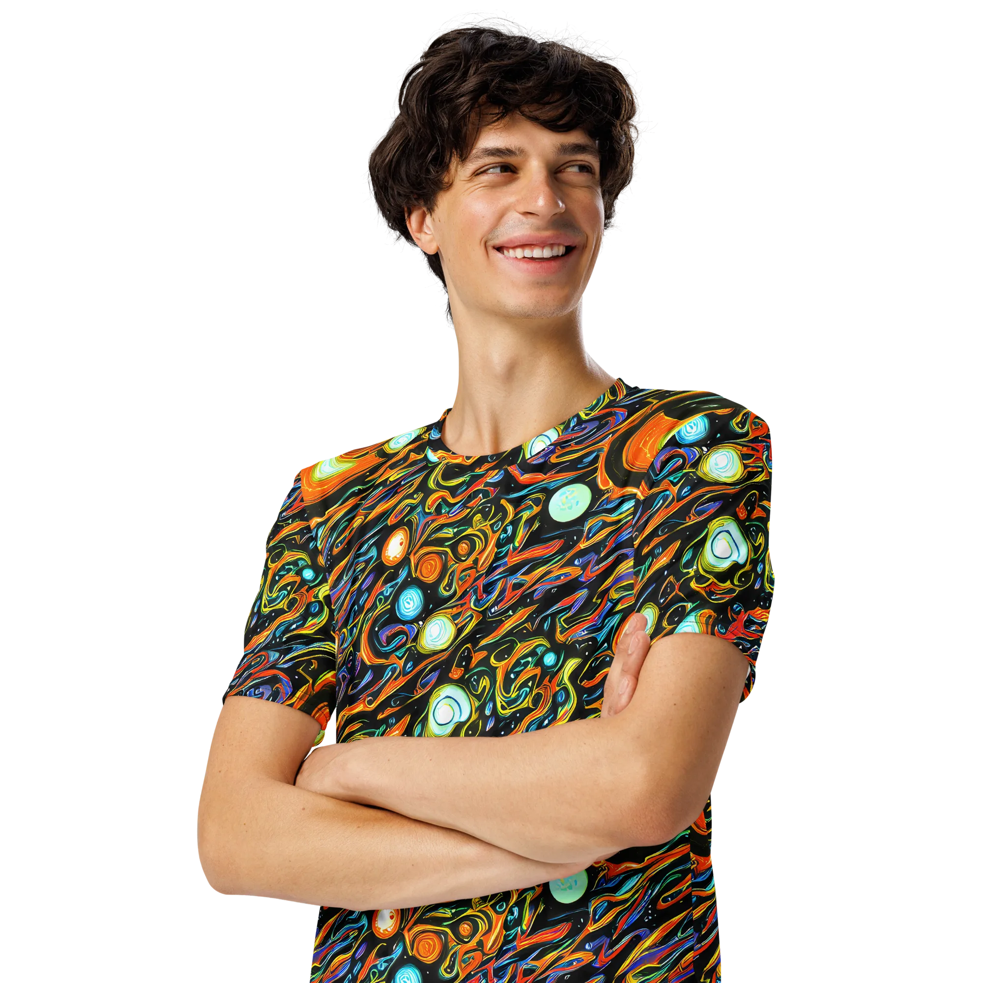 Solar Rush on Men's Crew Neck T-Shirt — Left Front