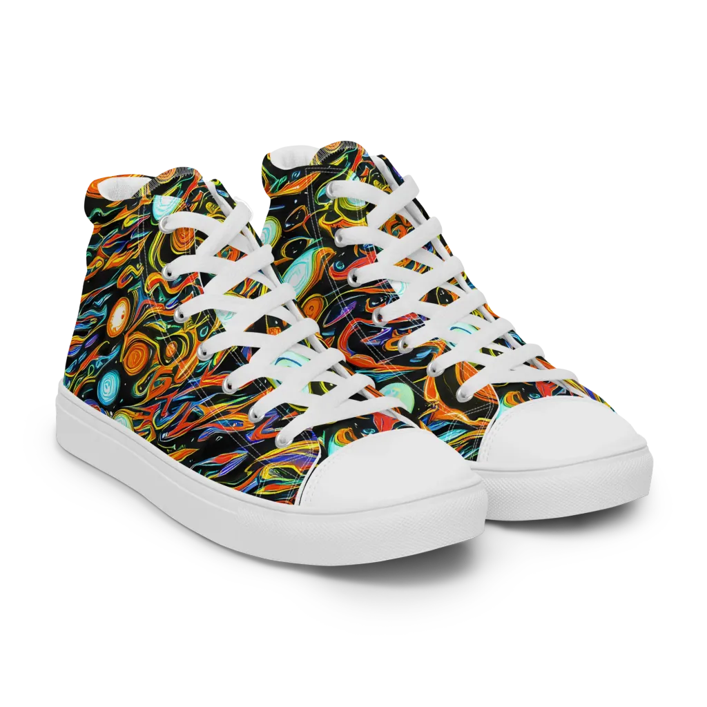 Solar Rush on Men's High Top Canvas Shoes — Right Front