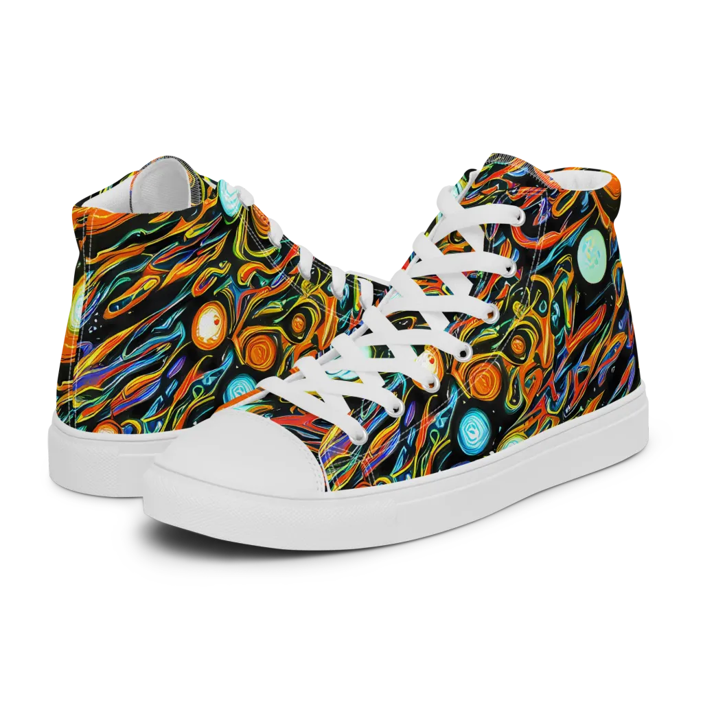 Solar Rush on Men's High Top Canvas Shoes — Left