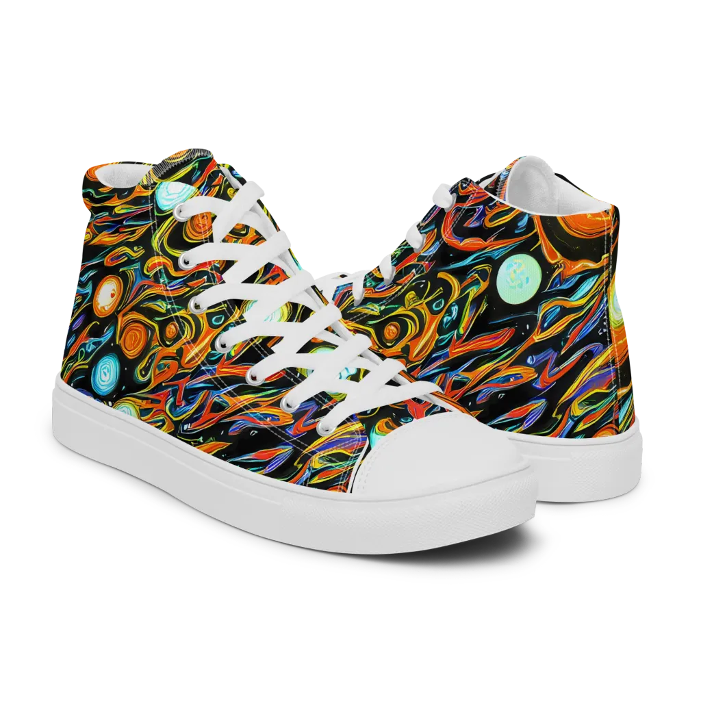 Solar Rush on Men's High Top Canvas Shoes — Right