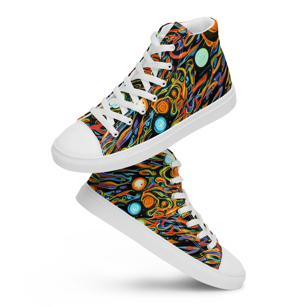Solar Rush on Men's High Top Canvas Shoes — Front
