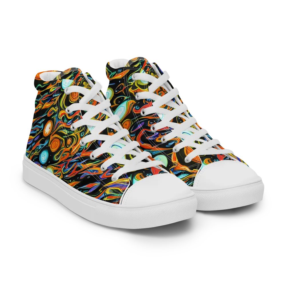 Solar Rush on Women's High Top Canvas Shoes — Right Front