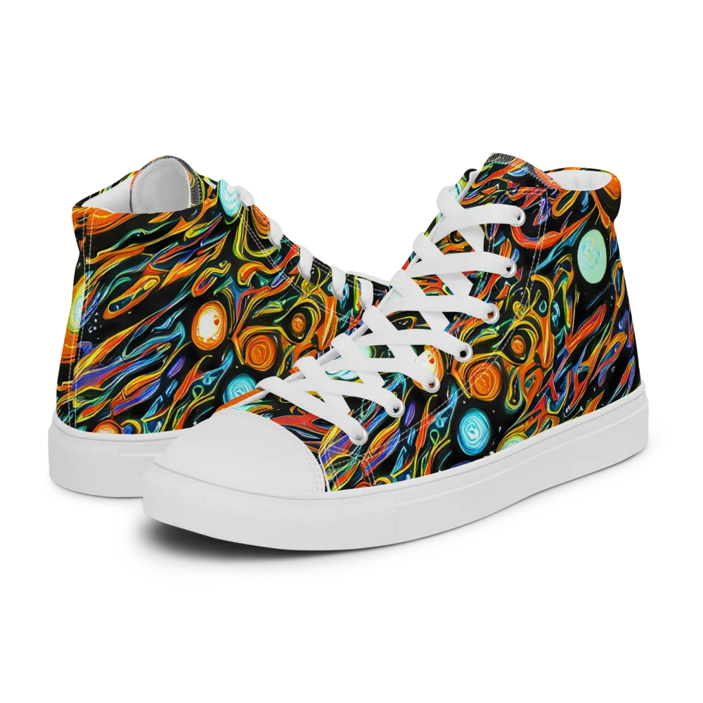 Solar Rush on Women's High Top Canvas Shoes — Left