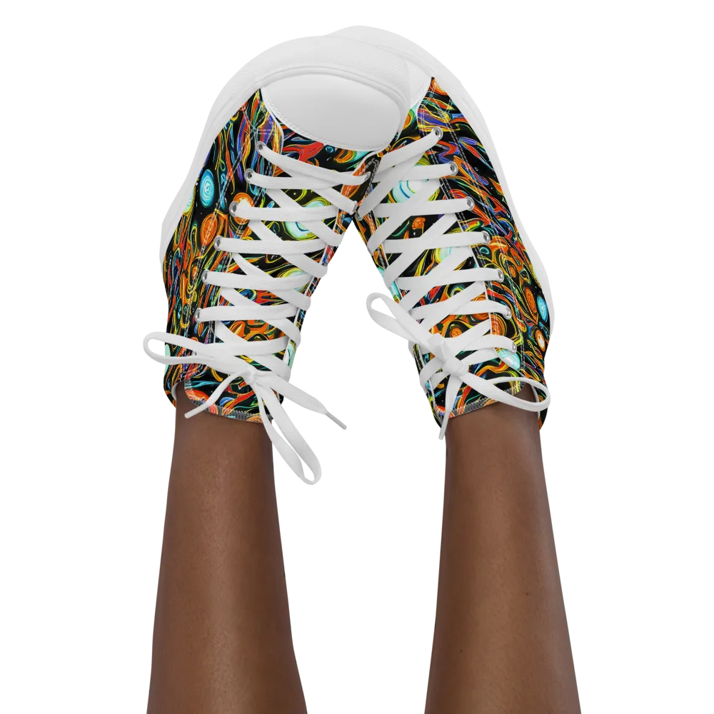 Solar Rush on Women's High Top Canvas Shoes — Front