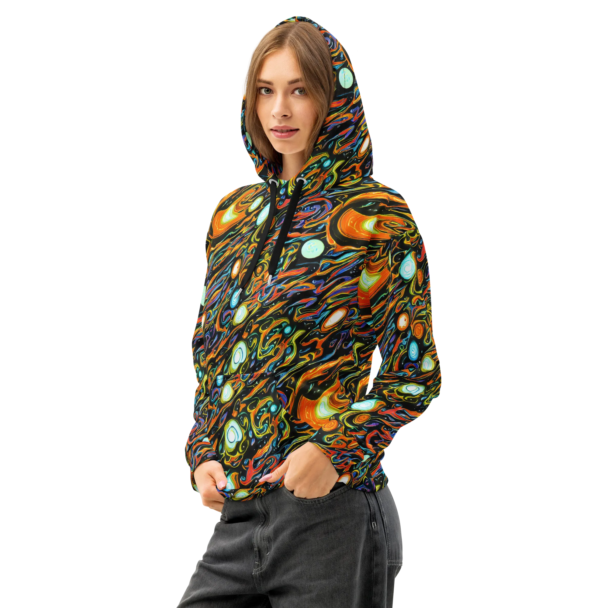 Solar Rush on Cotton Hoodie — Left Front