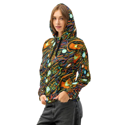 Solar Rush on a Cotton Hoodie